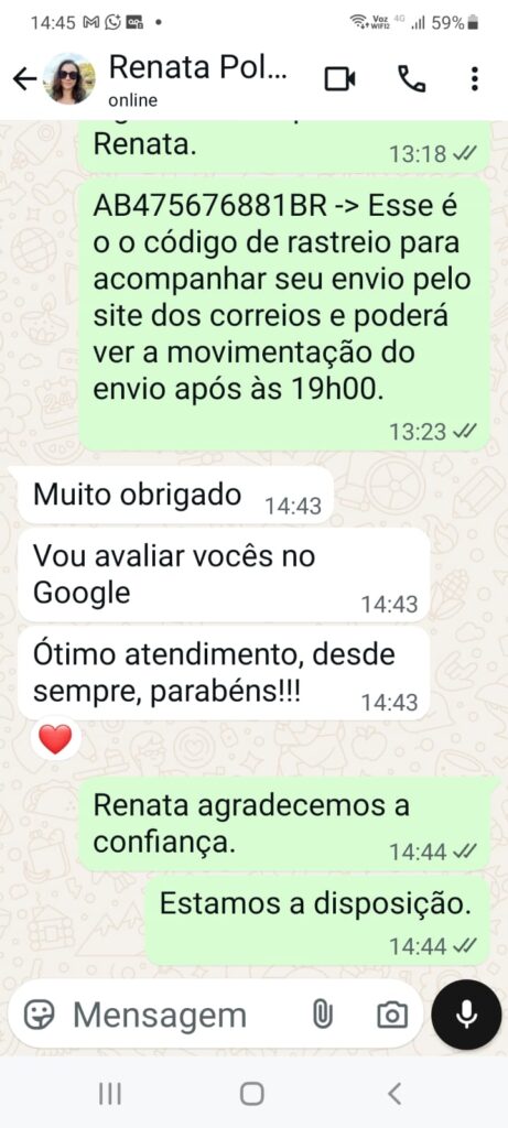 Depoimento de cliente SG Relogios