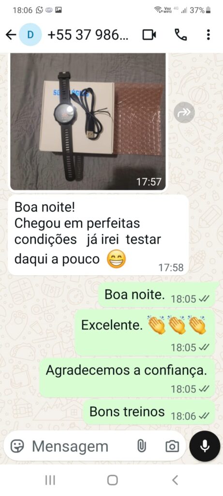 Depoimento de cliente SG Relogios