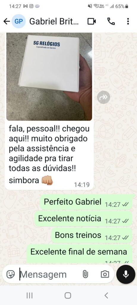 Depoimento de cliente SG Relogios