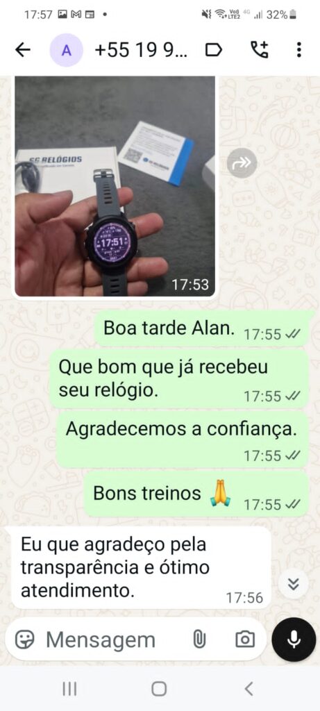 Depoimento de cliente SG Relogios