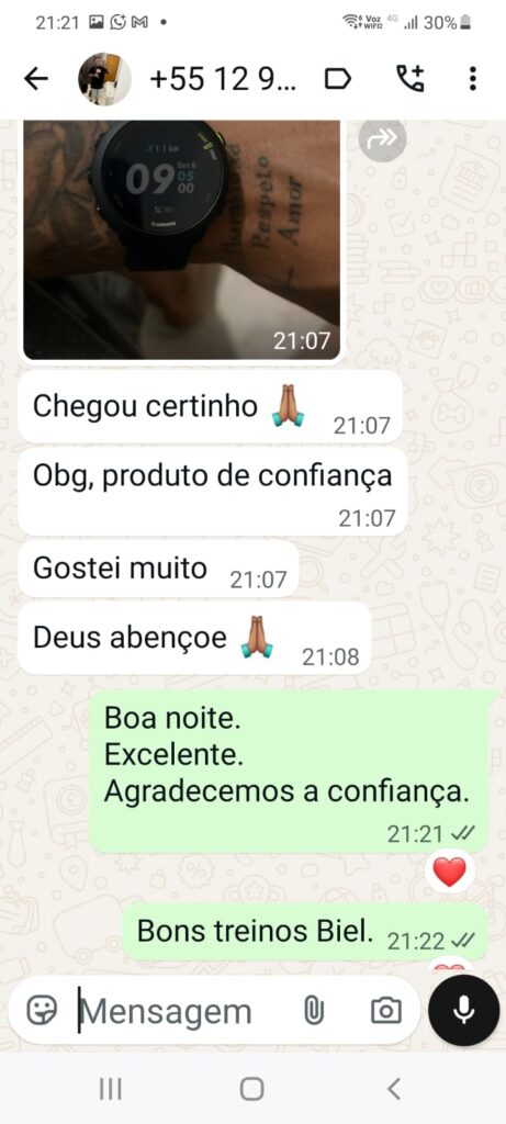 Depoimento de cliente SG Relogios